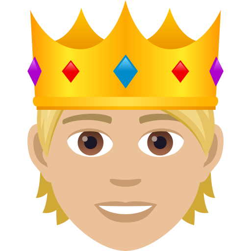 Людина з короною: світлий тон шкіри для JoyPixels 9.0