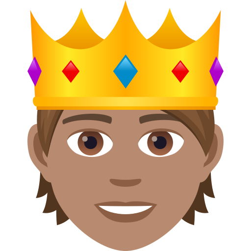 Людина з короною: середній тон шкіри для JoyPixels 9.0