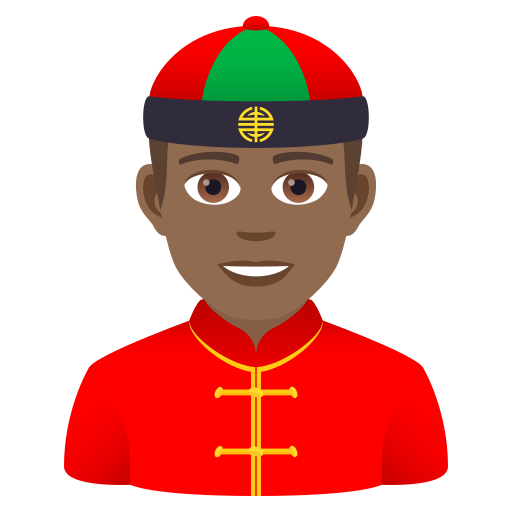 Чоловік у китайській шапці: темний тон шкіри для JoyPixels 9.0