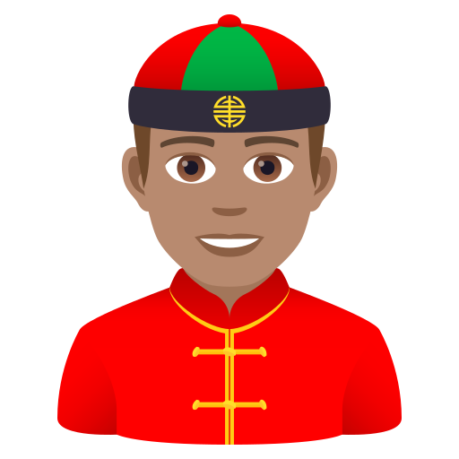 Чоловік у китайській шапці: середній тон шкіри для JoyPixels 9.0