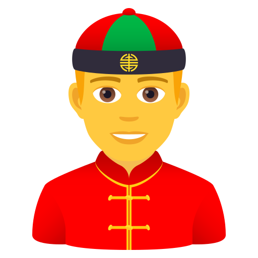 Чоловік у китайській шапці для JoyPixels 9.0