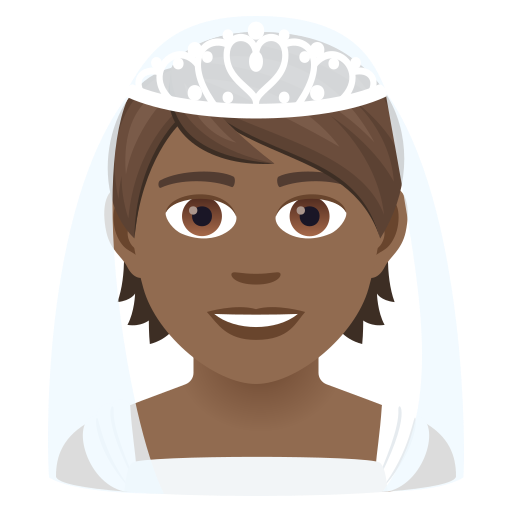 Невеста: темный тон кожи для JoyPixels 9.0