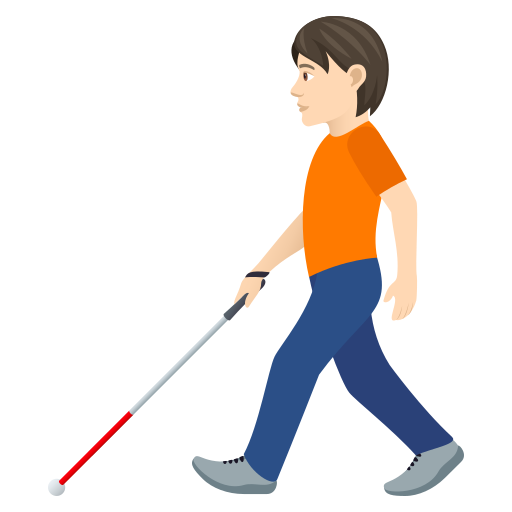 Людина з білою тростиною: дуже світлий тон шкіри для JoyPixels 9.0