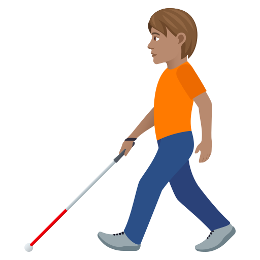 Людина з білою тростиною: середній тон шкіри для JoyPixels 9.0