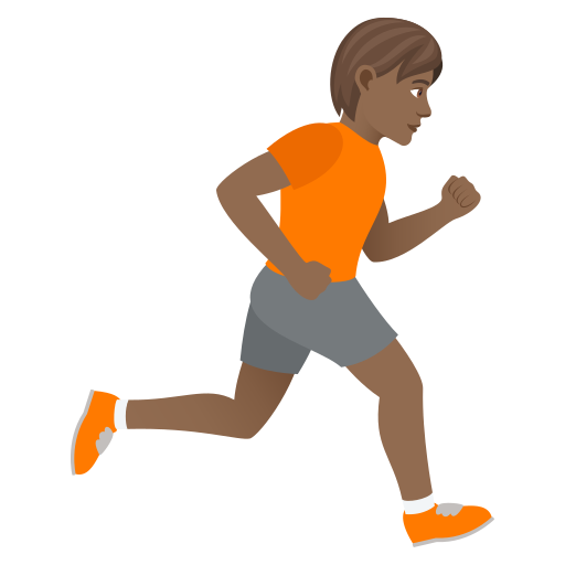 Людина біжить праворуч: середньо-темний тон шкіри для JoyPixels 9.0