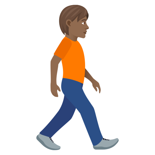 Человек, идущий лицом вправо: средне-темный тон кожи для JoyPixels 9.0