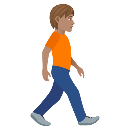 Человек, идущий лицом вправо: средний тон кожи для JoyPixels 9.0