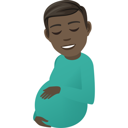 Вагітний чоловік: дуже темний тон шкіри для JoyPixels 9.0