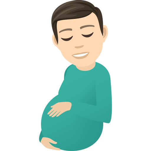 Вагітний чоловік: світлий тон шкіри для JoyPixels 9.0