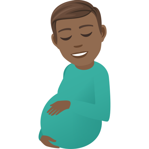 Вагітний чоловік: темний тон шкіри для JoyPixels 9.0