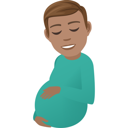 Вагітний чоловік: середній тон шкіри для JoyPixels 9.0