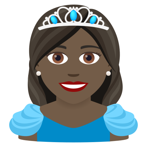 Принцеса: дуже темний тон шкіри для JoyPixels 9.0