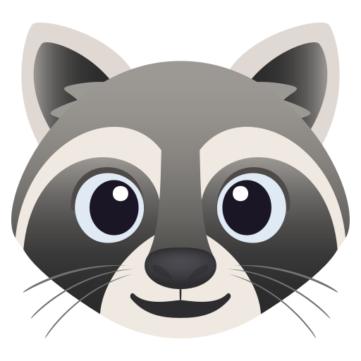 Морда єнота для JoyPixels 9.0