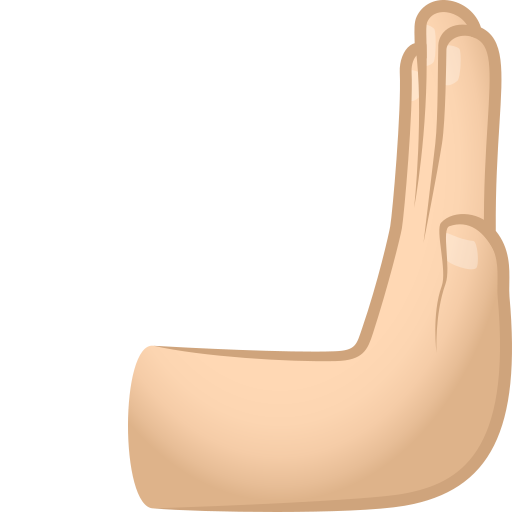 Штовхаюча рука вправо: світлий тон шкіри для JoyPixels 9.0