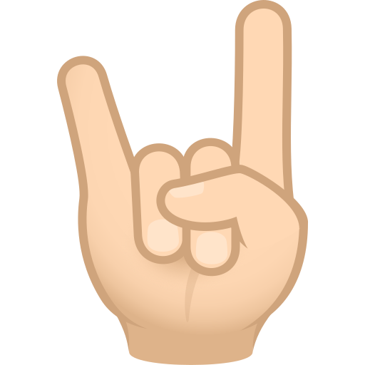 Рокерський жест: дуже світлий тон шкіри для JoyPixels 9.0