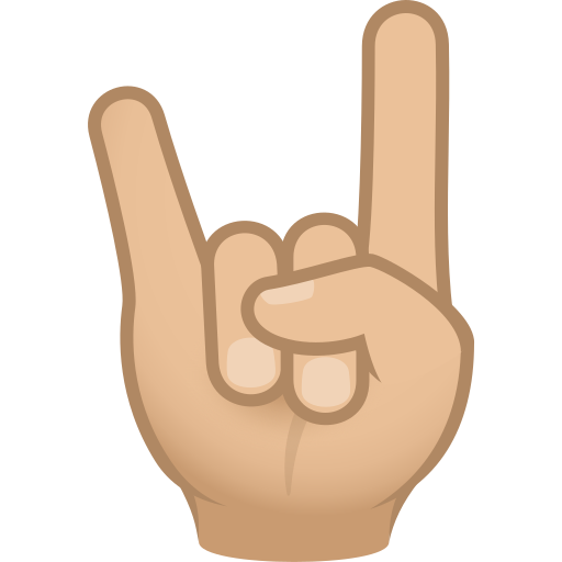 Рокерский жест: светлый тон кожи для JoyPixels 9.0