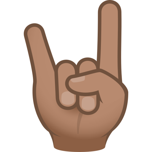 Рокерський жест: середній тон шкіри для JoyPixels 9.0