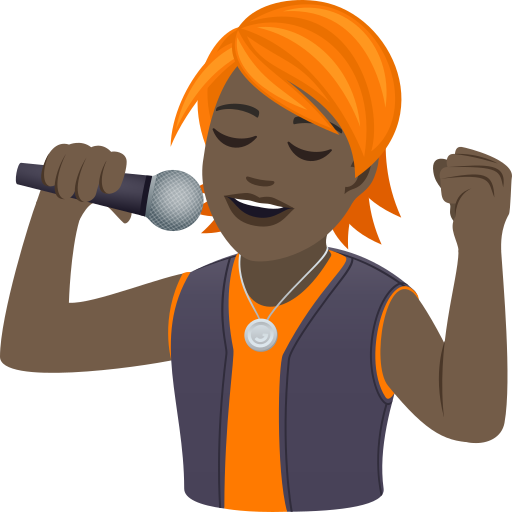 Співак: дуже темний тон шкіри для JoyPixels 9.0