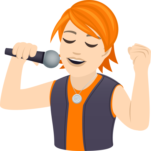 Співак: дуже світлий тон шкіри для JoyPixels 9.0