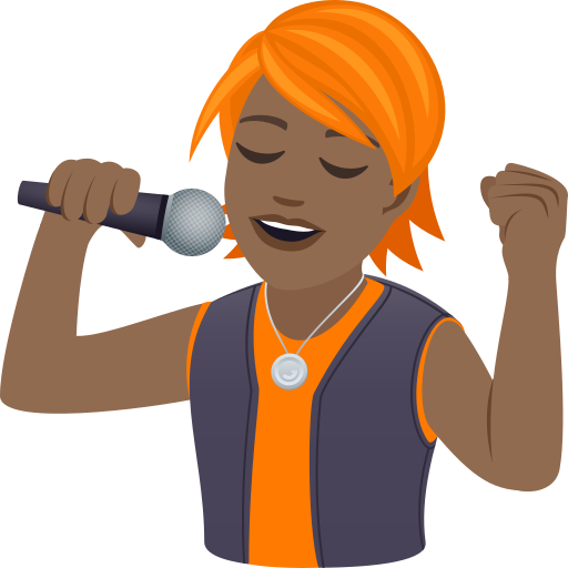 Співак: темний тон шкіри для JoyPixels 9.0