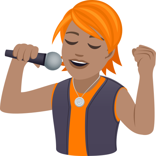 Співак: середній тон шкіри для JoyPixels 9.0