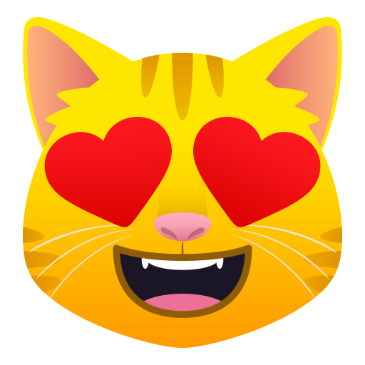 Smiling Cat with HeartEyes Emoji 😻