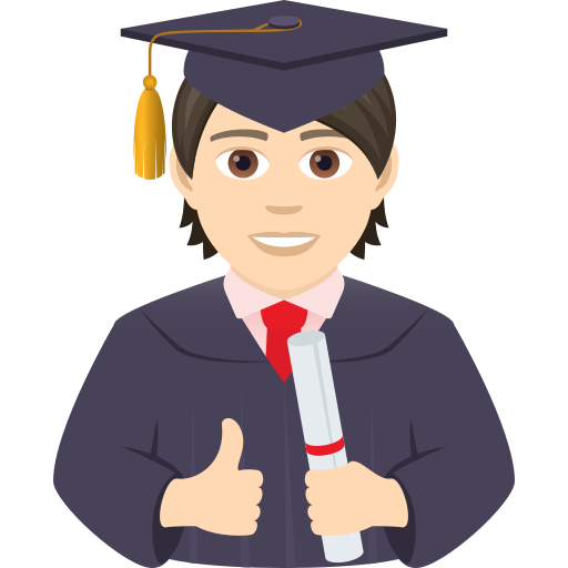 Учень: дуже світлий тон шкіри для JoyPixels 9.0