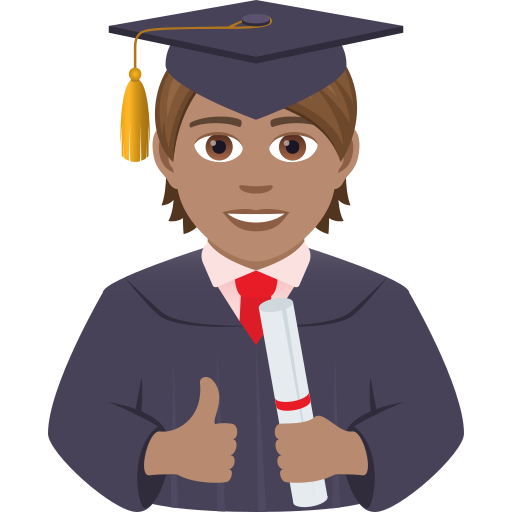 Учащийся: средний тон кожи для JoyPixels 9.0