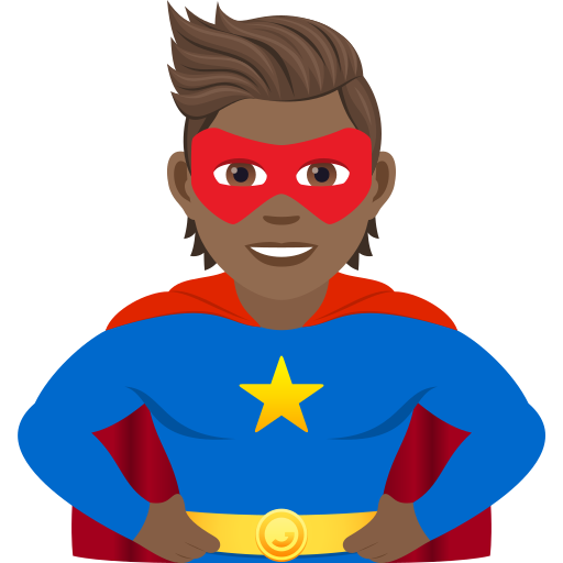 Супергерой: темный тон кожи для JoyPixels 9.0