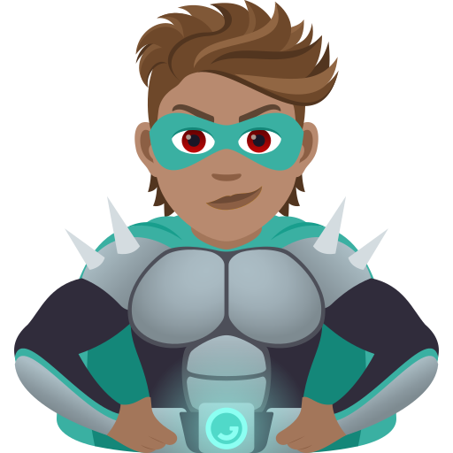 Суперлиходій: середній тон шкіри для JoyPixels 9.0