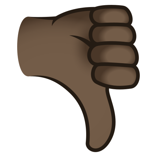 Большой палец вниз: очень темный тон кожи для JoyPixels 9.0