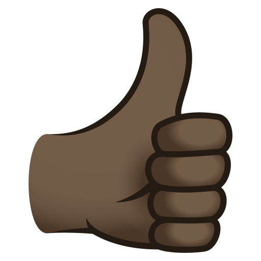 Большой палец вверх: очень темный тон кожи для JoyPixels 9.0