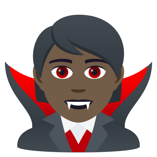 Вампір: дуже темний тон шкіри для JoyPixels 9.0