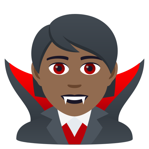 Вампир: темный тон кожи для JoyPixels 9.0