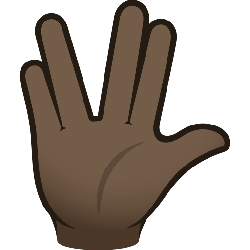 Вулканський салют: дуже темний тон шкіри для JoyPixels 9.0