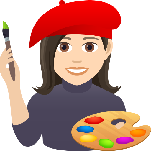 Художниця: дуже світлий тон шкіри для JoyPixels 9.0