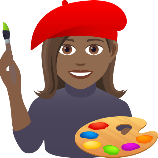 Художница: темный тон кожи для JoyPixels 9.0