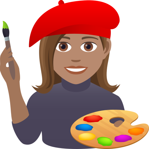 Художниця: середній тон шкіри для JoyPixels 9.0