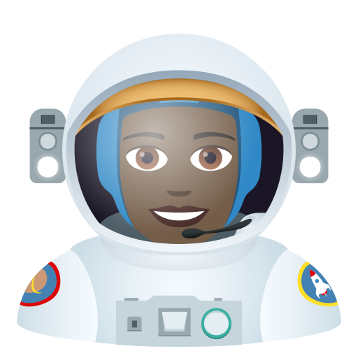 Жінка-космонавт: дуже темний тон шкіри для JoyPixels 9.0