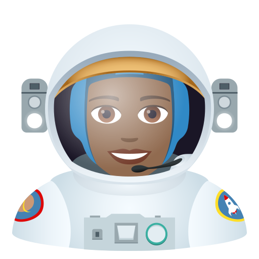 Жінка-космонавт: темний тон шкіри для JoyPixels 9.0