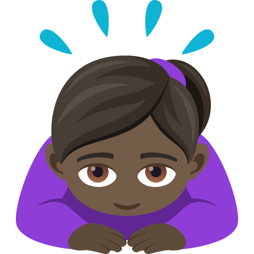 Женщина кланяется: очень темный тон кожи для JoyPixels 9.0