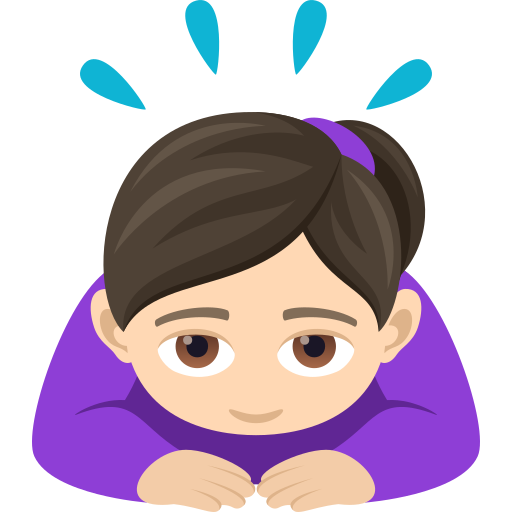 Женщина кланяется: очень светлый тон кожи для JoyPixels 9.0