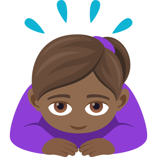 Женщина кланяется: темный тон кожи для JoyPixels 9.0