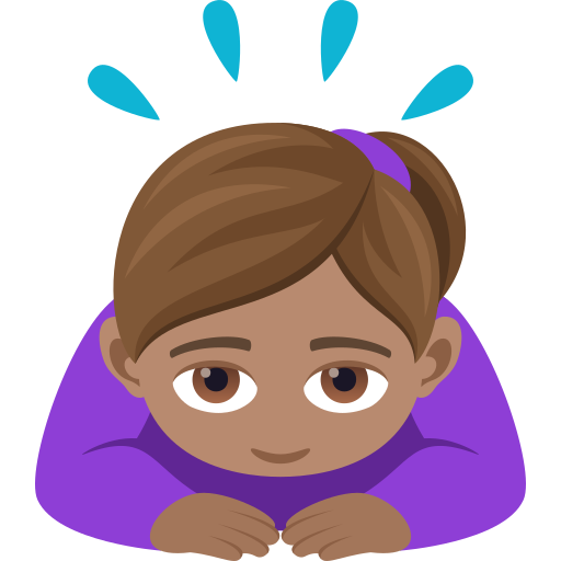 Женщина кланяется: средний тон кожи для JoyPixels 9.0