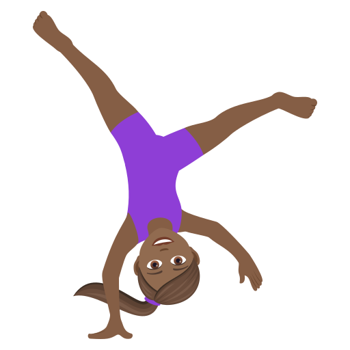 Жінка-акробат: темний тон шкіри для JoyPixels 9.0