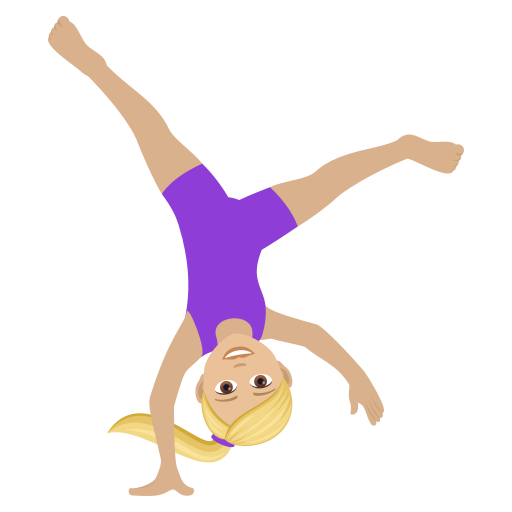 Женщина-акробат: светлый тон кожи для JoyPixels 9.0