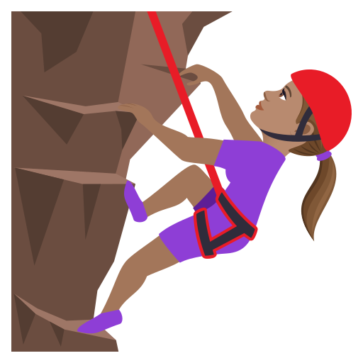 Жінка піднімається по скелі: середній тон шкіри для JoyPixels 9.0