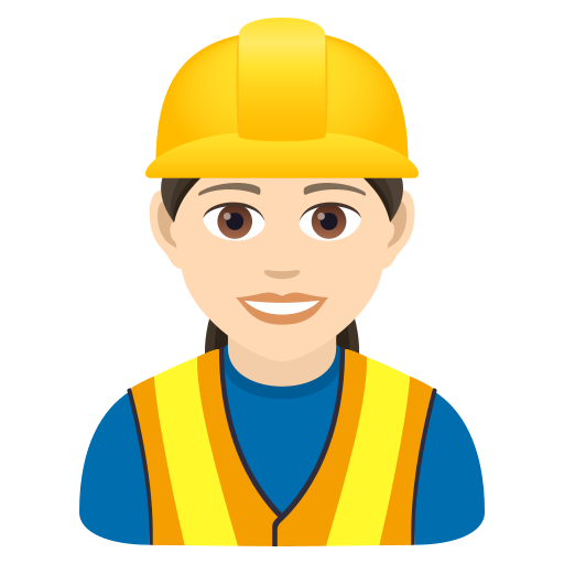 Жінка-будівельник: дуже світлий тон шкіри для JoyPixels 9.0