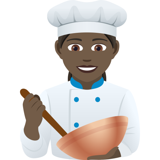 Кухарка: дуже темний тон шкіри для JoyPixels 9.0