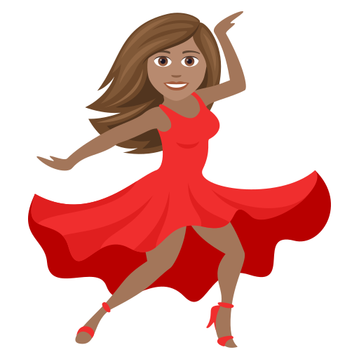 Танцююча жінка: середній тон шкіри для JoyPixels 9.0